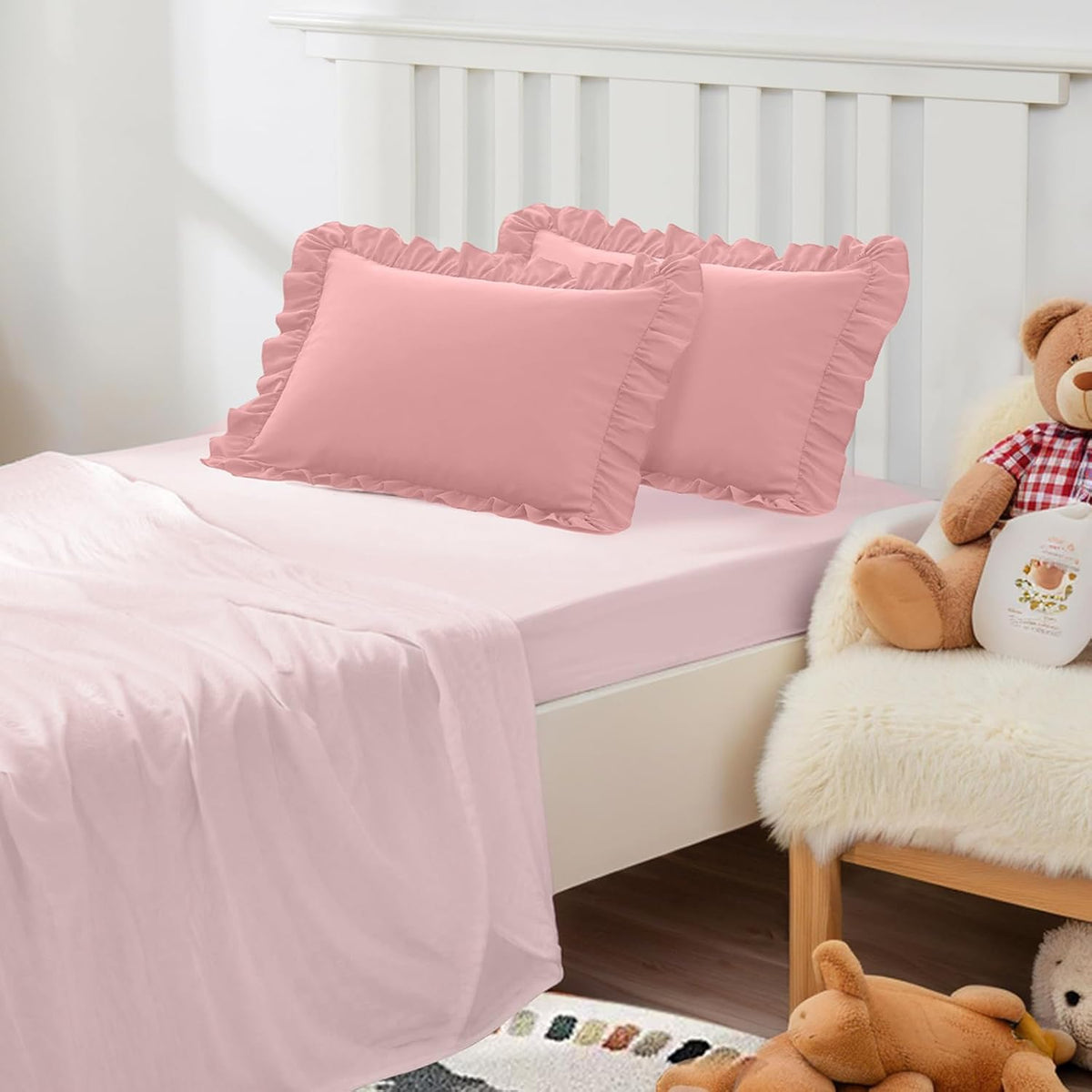 13"x18" Toddler Pillow Cases Set of 2, Pink