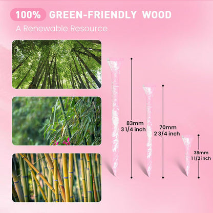 Golf Tees Wooden Stylish Painted 50 Pack
