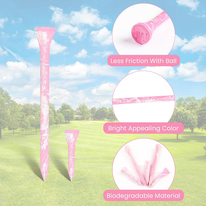 Golf Tees Wooden Stylish Painted 50 Pack
