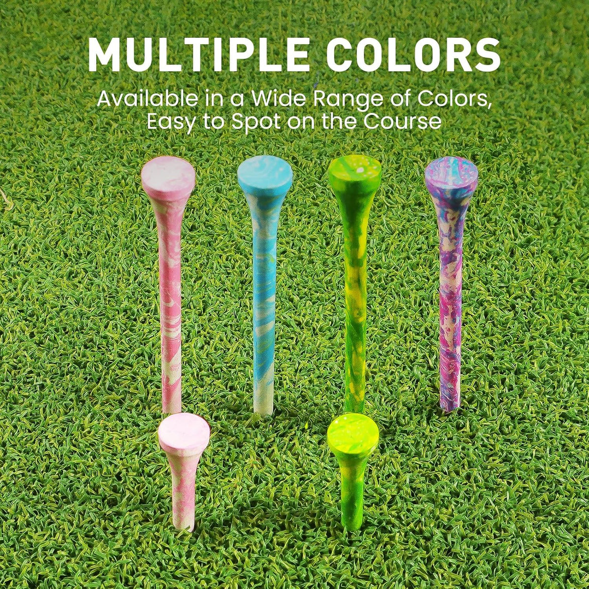 Golf Tees Wooden Stylish Painted 50 Pack