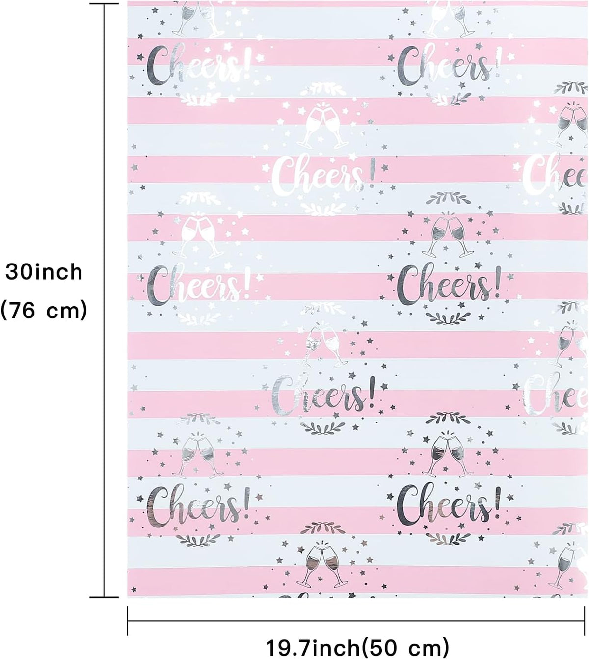 Pink Wrapping Paper - 12 Sheets Rose Gold and Pink Design Folded Flat for Wedding, Bridal Shower, Girls Birthday - 19.7 Inch x 30 Inch Per Sheet