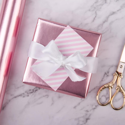 Pink Wrapping Paper - 12 Sheets Rose Gold and Pink Design Folded Flat for Wedding, Bridal Shower, Girls Birthday - 19.7 Inch x 30 Inch Per Sheet