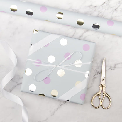 Pink Wrapping Paper - 12 Sheets Rose Gold and Pink Design Folded Flat for Wedding, Bridal Shower, Girls Birthday - 19.7 Inch x 30 Inch Per Sheet