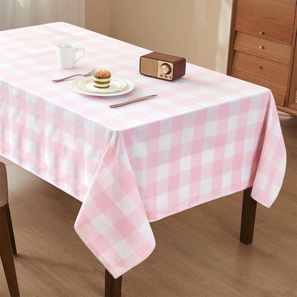 Pink and White Table Cloth Rectangle Table Cover 71"x55"