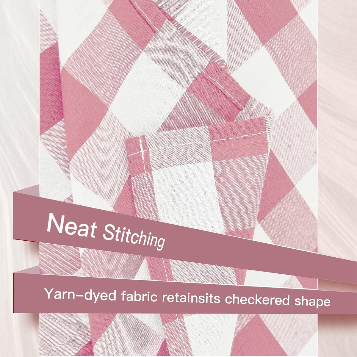 Pink and White Table Cloth Rectangle Table Cover 71"x55"