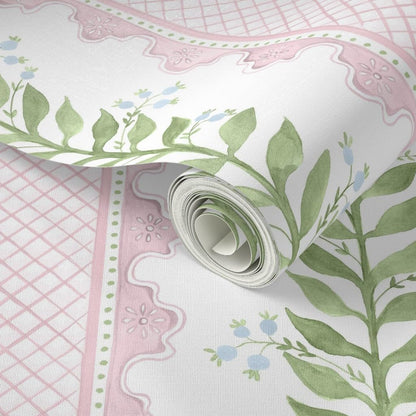 Preppy Pink Stripe Peel and Stick Wallpaper