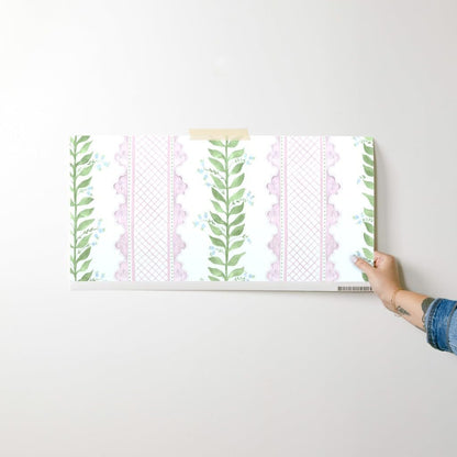 Preppy Pink Stripe Peel and Stick Wallpaper