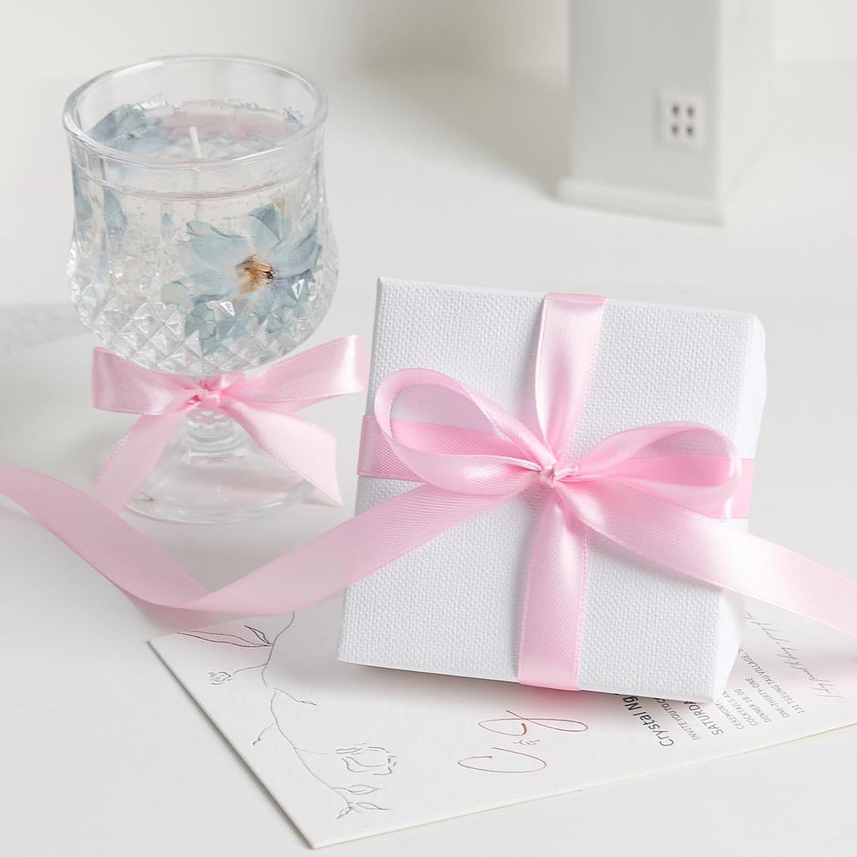 Light Pink Satin Ribbon, 1/2 Inch, 50 Yards