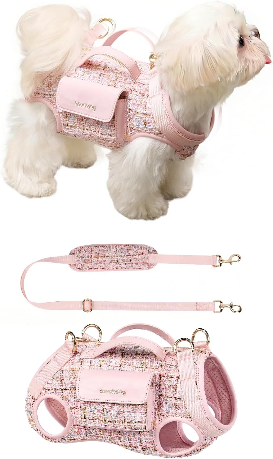 Dog Lift Harness Dog Carrier- with Soft Cushion Belt Design for Dogs/Lightweight Breathable Multi Functional, Can be Used as a Handbag (Pink, XS)