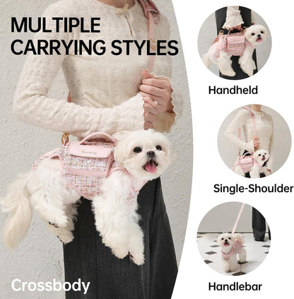 Dog Lift Harness Dog Carrier- with Soft Cushion Belt Design for Dogs/Lightweight Breathable Multi Functional, Can be Used as a Handbag (Pink, XS)