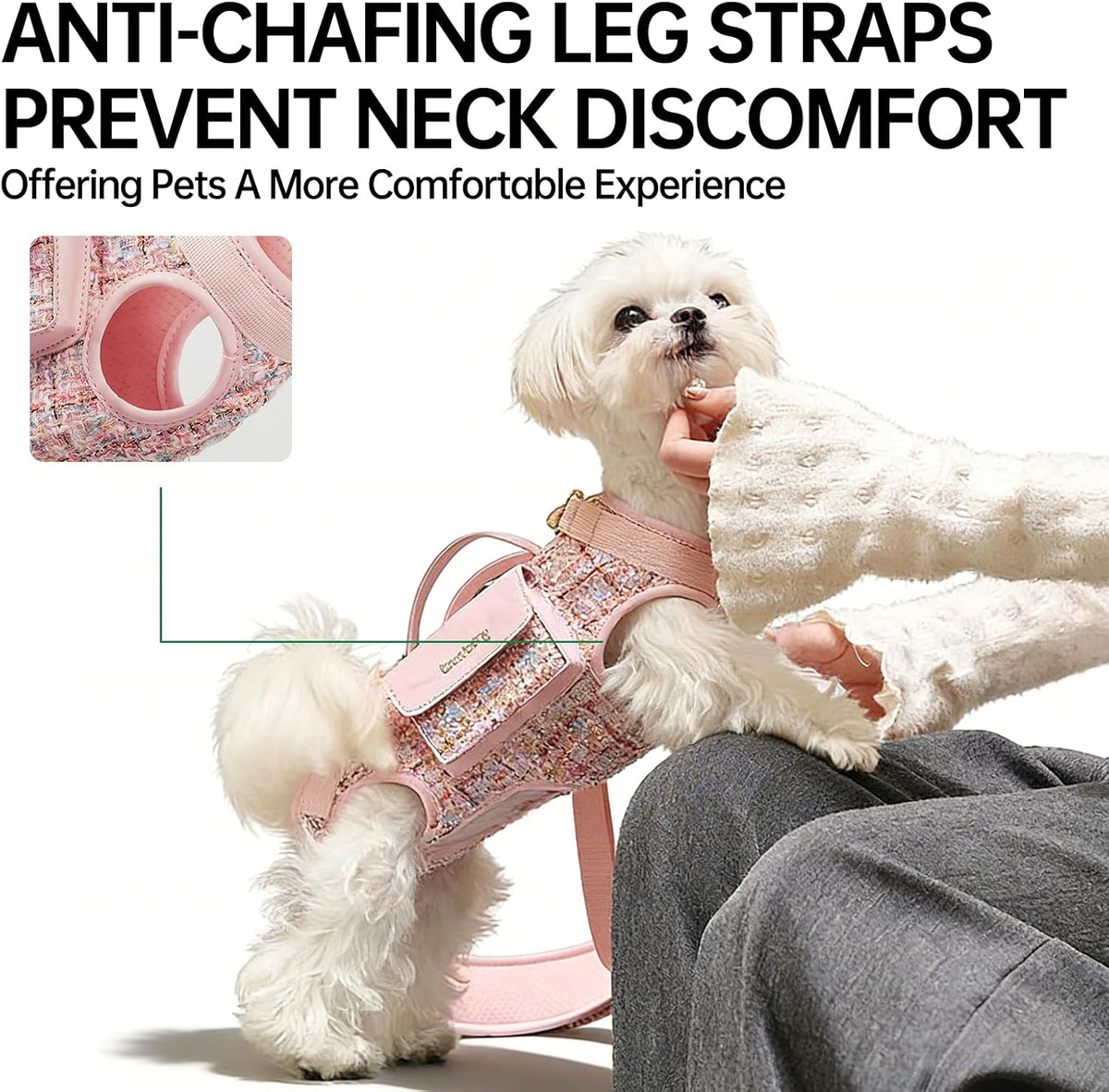 Dog Lift Harness Dog Carrier- with Soft Cushion Belt Design for Dogs/Lightweight Breathable Multi Functional, Can be Used as a Handbag (Pink, XS)