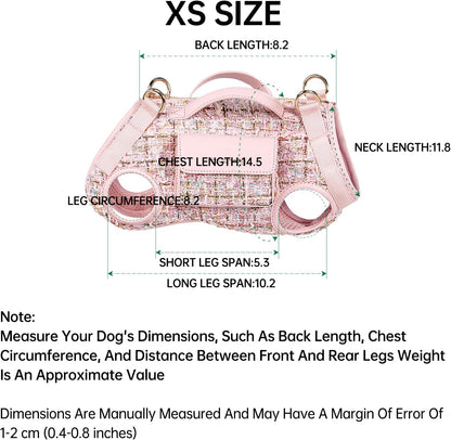 Dog Lift Harness Dog Carrier- with Soft Cushion Belt Design for Dogs/Lightweight Breathable Multi Functional, Can be Used as a Handbag (Pink, XS)