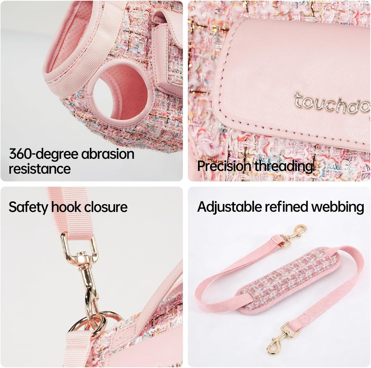 Dog Lift Harness Dog Carrier- with Soft Cushion Belt Design for Dogs/Lightweight Breathable Multi Functional, Can be Used as a Handbag (Pink, XS)