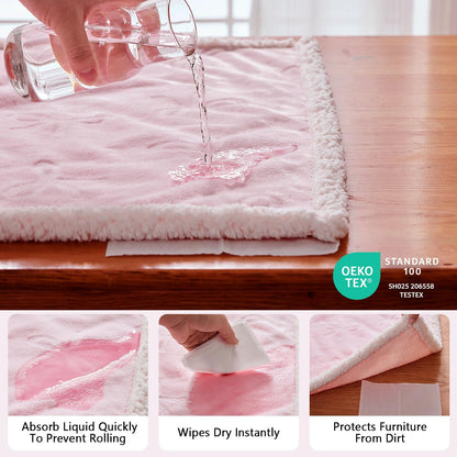 Pet Blankets for Cats - Waterproof Cat Blanket Washable - Sherpa Fleece Puppy Blanket, Soft Plush Reversible Throw Protector for Bed Couch Car Sofa, 40"X50", Pink Bows