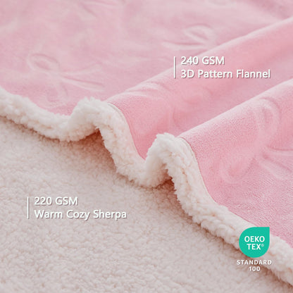 Pet Blankets for Cats - Waterproof Cat Blanket Washable - Sherpa Fleece Puppy Blanket, Soft Plush Reversible Throw Protector for Bed Couch Car Sofa, 40"X50", Pink Bows