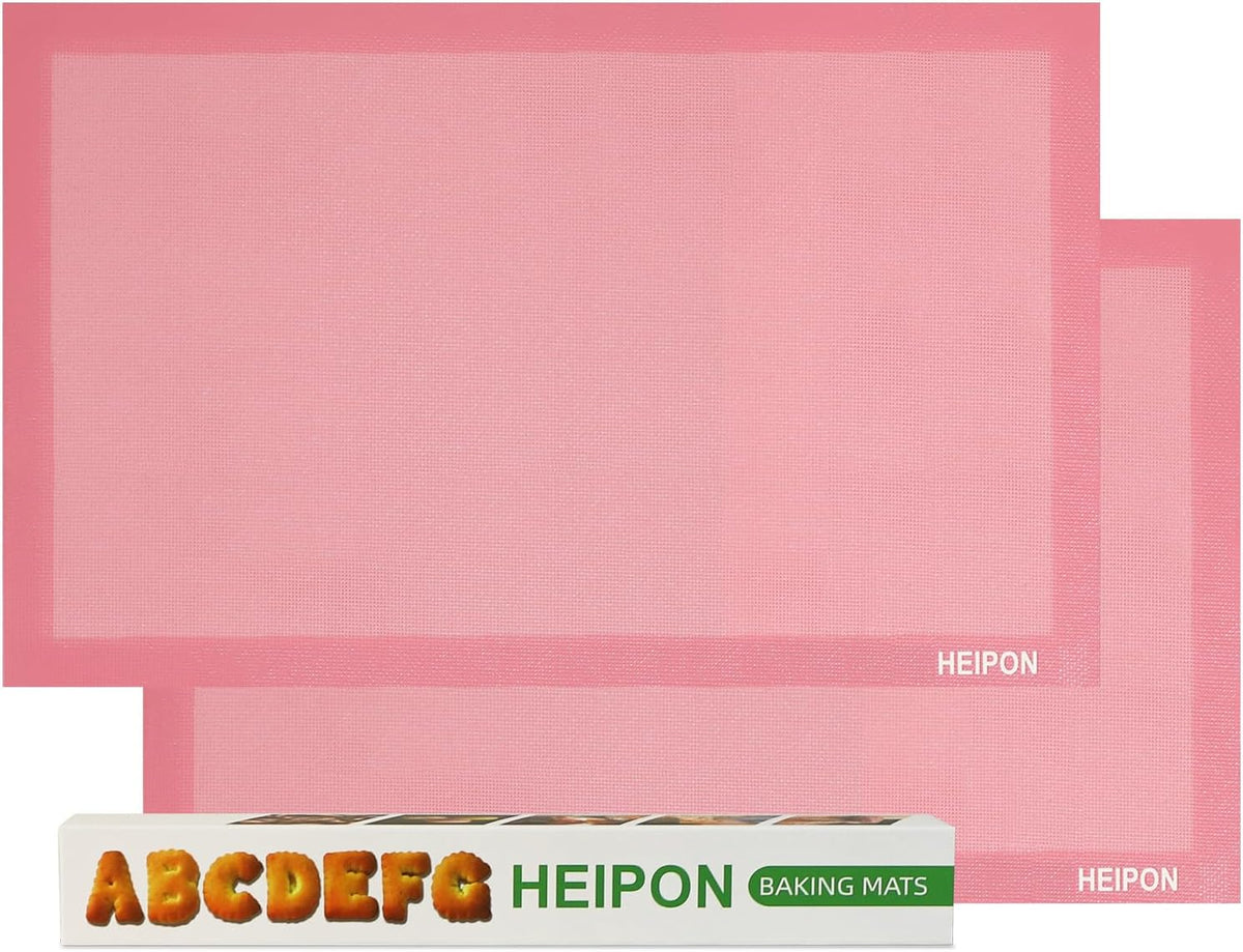 Pink Perforated Silicone Baking Mat,23.6"Lx15.7"W (Pink,2pcs)