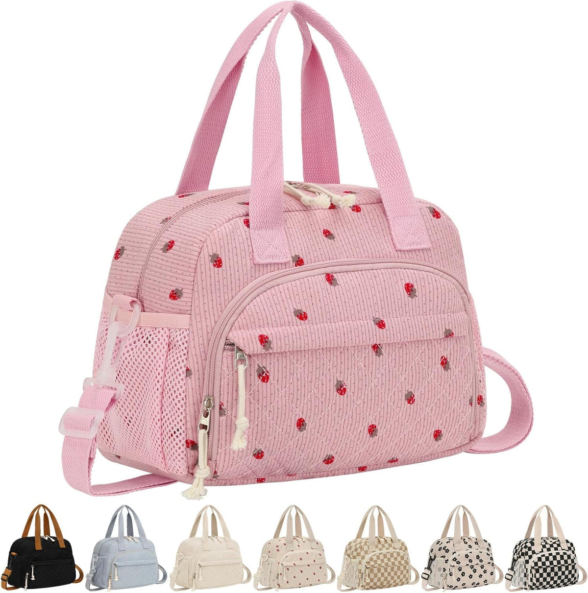 Corduroy Insulated Lunch Bag for Women Teen Girls