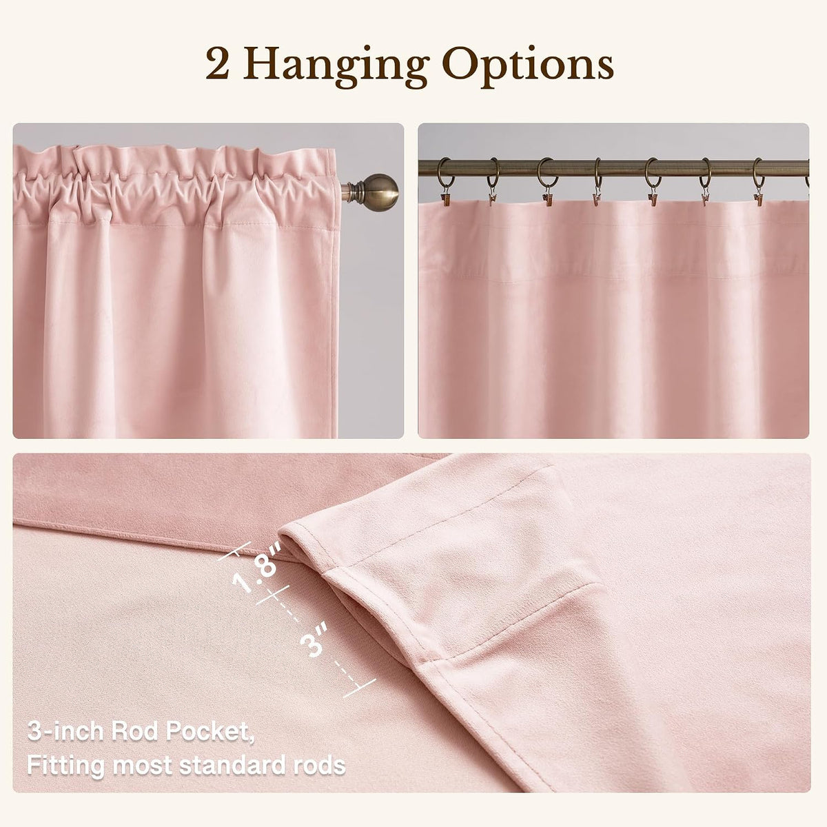 Pink Spring Decor Velvet Window Valance 52x18 Inch, 1 Panel