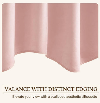 Pink Spring Decor Velvet Window Valance 52x18 Inch, 1 Panel