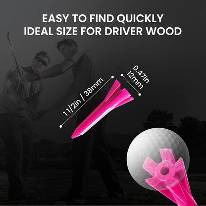 Golf Tees 5 Prong Design Plastic Short Golf Tees 1 1/2 Inch Bulk for Women Men Ladies Clubs Golf Balls 50/100 Count White Blue