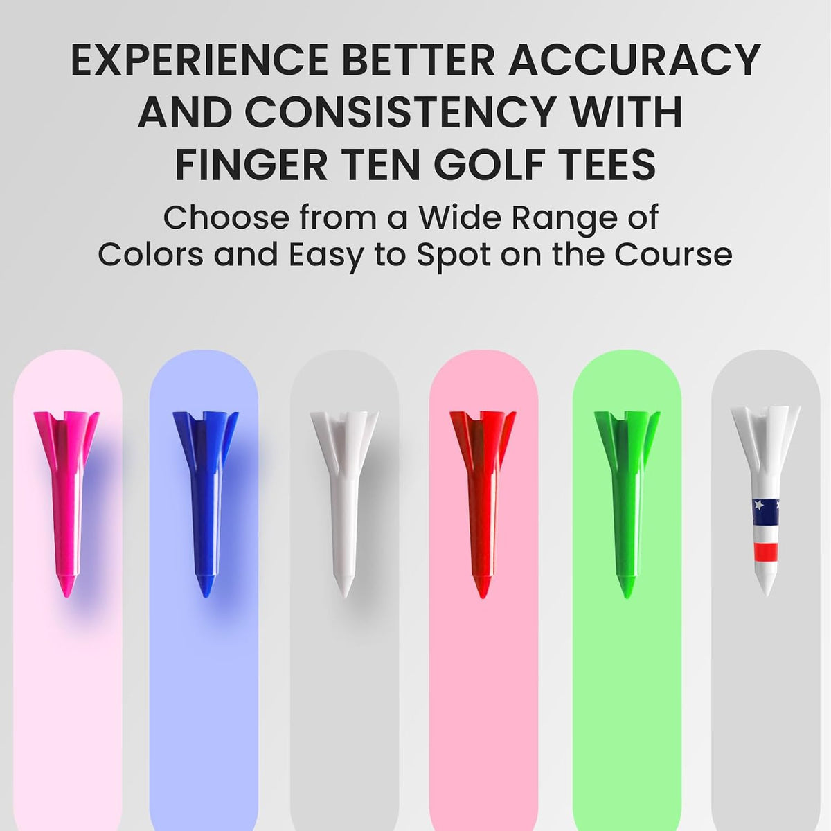 Golf Tees 5 Prong Design Plastic Short Golf Tees 1 1/2 Inch Bulk for Women Men Ladies Clubs Golf Balls 50/100 Count White Blue