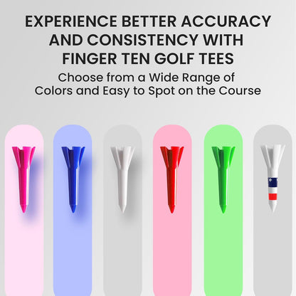 Golf Tees 5 Prong Design Plastic Short Golf Tees 1 1/2 Inch Bulk for Women Men Ladies Clubs Golf Balls 50/100 Count White Blue