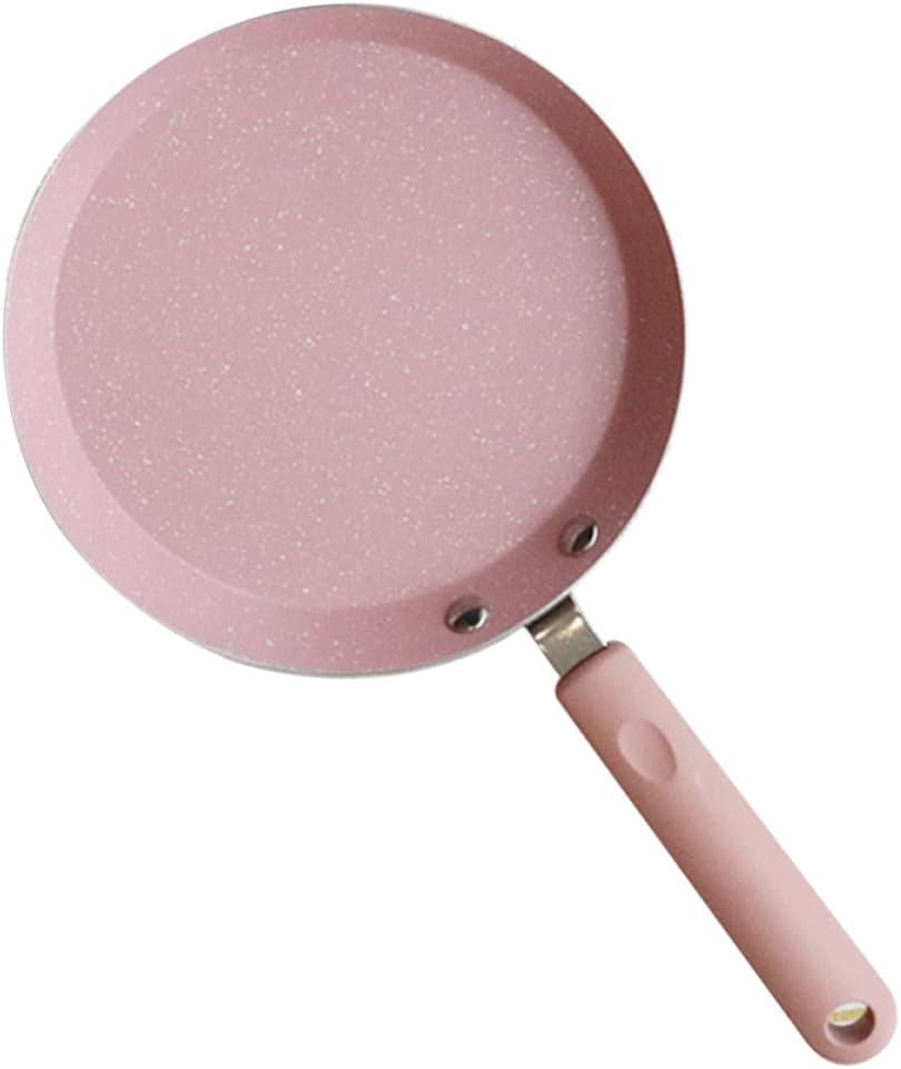 Aluminum 6-inch Non-stick Pancake and Omelette Pan, Pink Lightweight Frying Pan with Oil-free Coating for Home and Restaurant Cooking