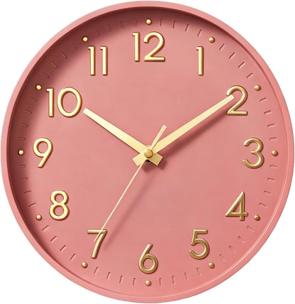 Mosewa Small 8 Inch Wall Clock Battery Operated Silent Non Ticking Analog