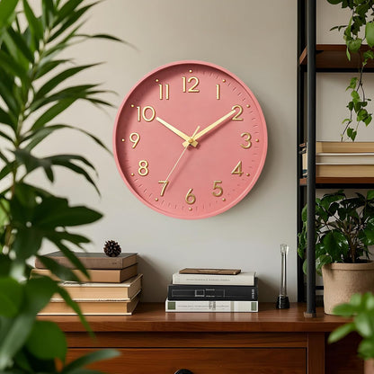 Mosewa Small 8 Inch Wall Clock Battery Operated Silent Non Ticking Analog