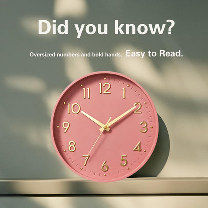 Mosewa Small 8 Inch Wall Clock Battery Operated Silent Non Ticking Analog