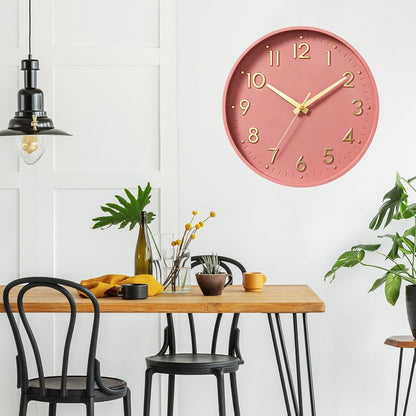 Mosewa Small 8 Inch Wall Clock Battery Operated Silent Non Ticking Analog