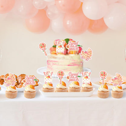 Peach Baby Shower Decor for Girl Sweet as a Peach Cupcake Toppers a Sweet Little Peach is on the Way Baby Shower Decor Peach Cupcake Decorations Summer Fruit Theme Sweet Peach Baby Shower