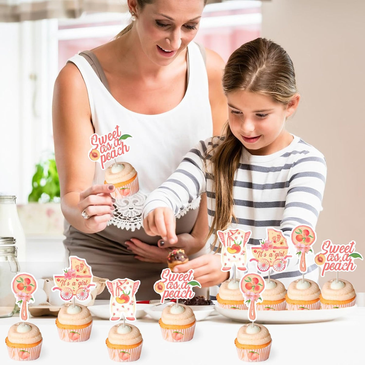 Peach Baby Shower Decor for Girl Sweet as a Peach Cupcake Toppers a Sweet Little Peach is on the Way Baby Shower Decor Peach Cupcake Decorations Summer Fruit Theme Sweet Peach Baby Shower