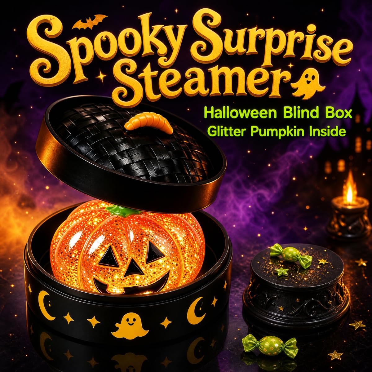 Halloween Pumpkin Squishy Blind Box with Steamer
