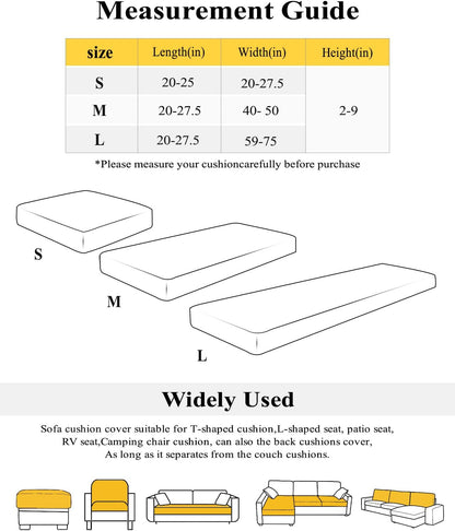 Couch Cushion Covers Ombre Peach Pink White Stretch Sofa Cushion Slipcovers Gradient Color Soft Sofa Cover Elastic Non-Slip Sofa Seat Cover Furniture Protector Small 1pcs