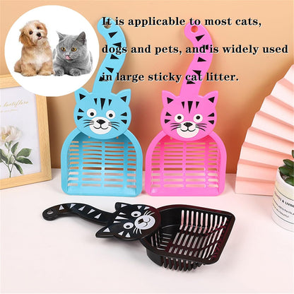 3 PCS Cat Poop Scoop Durable Cat Litter Scoop Deep Shovel Cat Litter Scooper Litter Tray Scoop Kitty Scoop Pet Poop Cleaning Tool for Pet Poop(Blue,Pink,Black)