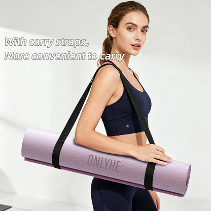 Wide Yoga Mat Thick(10mm) Exercise Mat Non Slip Anti-tear,72"x35" Extra Large Pilates Mats for Home Workouts, Gym & Floor Stretching with Carrier Strap