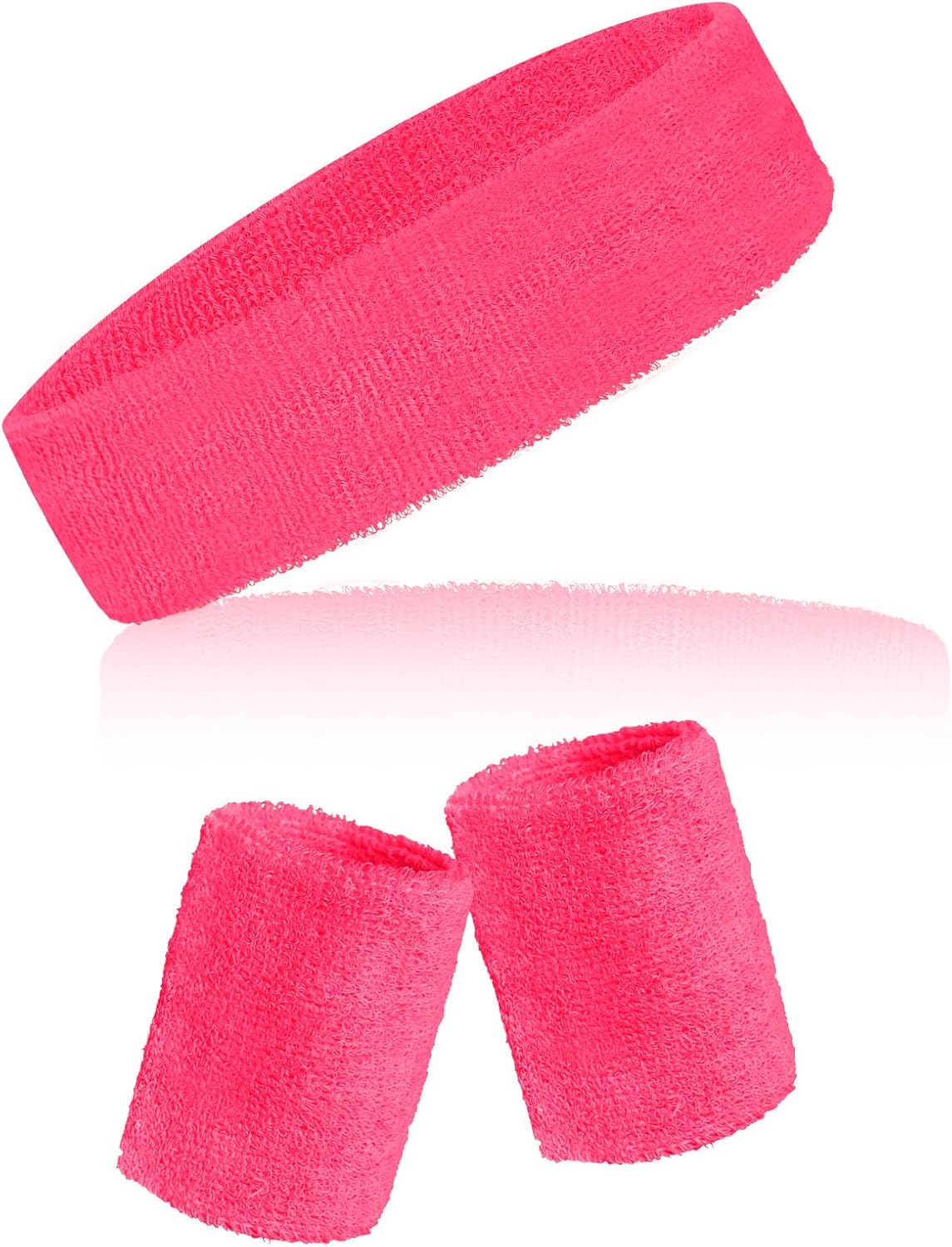 3 Pieces Sweatbands Set, 1 Pieces Sports Headband and 2 Pieces Wristbands, Wicking Sweat Head Band for Men Women Outfit Sport