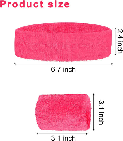 3 Pieces Sweatbands Set, 1 Pieces Sports Headband and 2 Pieces Wristbands, Wicking Sweat Head Band for Men Women Outfit Sport