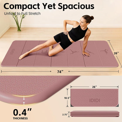 Foldable Yoga Mat 8mm No-Curl Edges