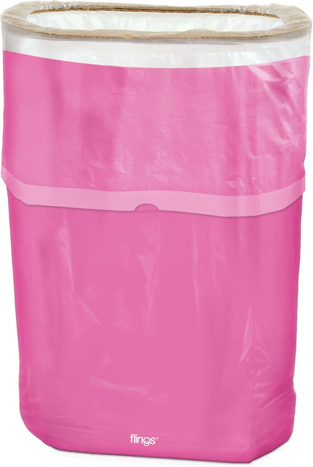 Amscan Flings Bin Disposable Trash Can for Parties - 13 Gallon Plastic Pop Up Garbage Can, 1 Bright Pink Disposable Garbage Can for Party The Perfect Solution for Waste at Events and Parties