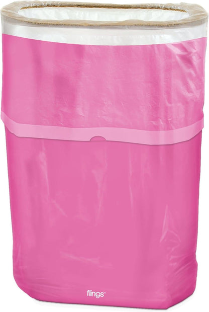 Amscan Flings Bin Disposable Trash Can for Parties - 13 Gallon Plastic Pop Up Garbage Can, 1 Bright Pink Disposable Garbage Can for Party The Perfect Solution for Waste at Events and Parties