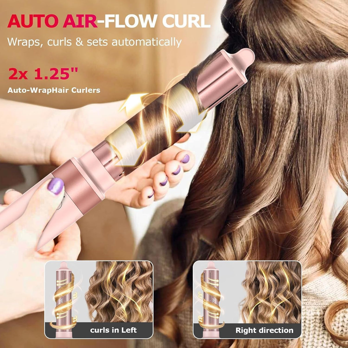 5-in-1 Hot Air Styler Wrap for Fast Drying and Auto-Wrap Curling