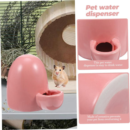 Mini Pet Water Dispenser for Small Animals Quiet Drinking Fountain for Hamsters Mice and More Design Prevents Spills for Trips Pink