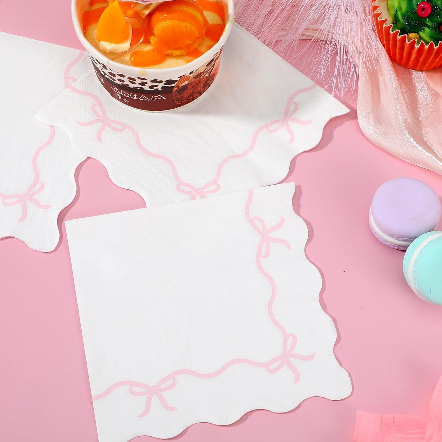 Pink Bow Napkins - 3-ply, 200 pcs | Baby Shower Decorations, Spring Girl Birthday, Girls Just Wanna Be One, Tying the Knot Party Favors, Coquette Graduation, Bachelorette Decor