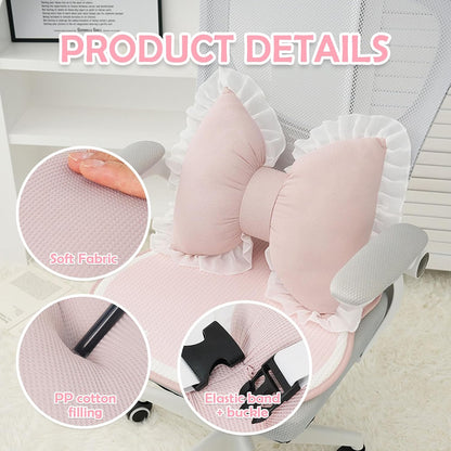 Set of 2 Bow Shaped Throw Pillow Soft Bowknot Decorative Pillows Cute Car Lumbar Pillows Novelty Bow Pillow for Sofa Couch Bed Living Room Bedroom