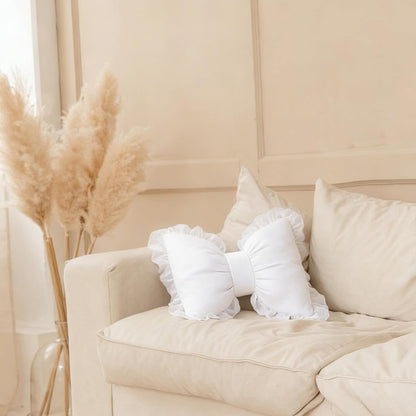 Set of 2 Bow Shaped Throw Pillow Soft Bowknot Decorative Pillows Cute Car Lumbar Pillows Novelty Bow Pillow for Sofa Couch Bed Living Room Bedroom