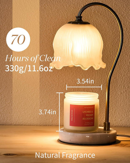 Lychee Peach Blossom Scented Candle, 70-Hour Burn Time