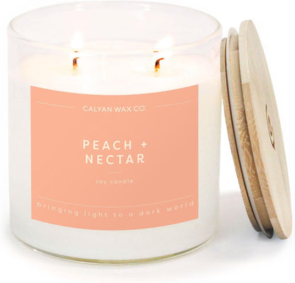 . Peach & Nectar 2 Wick Scented Candle - 37 Hour Burn