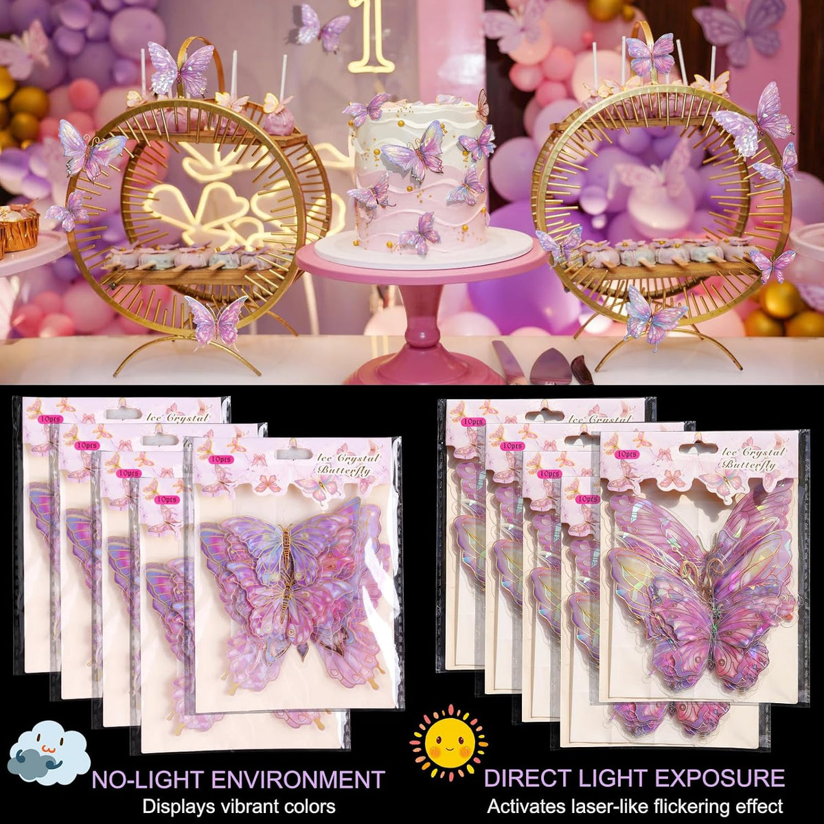 3D Butterfly Wall Decor - 50PCS Removable PVC Butterflies Wall Stickers- Multi-Size (2.8"-3.9")- DIY Removable Wall Art Decal for Kids Room, Nursery, Bedroom, Classroom, Party Decoration (Pink)
